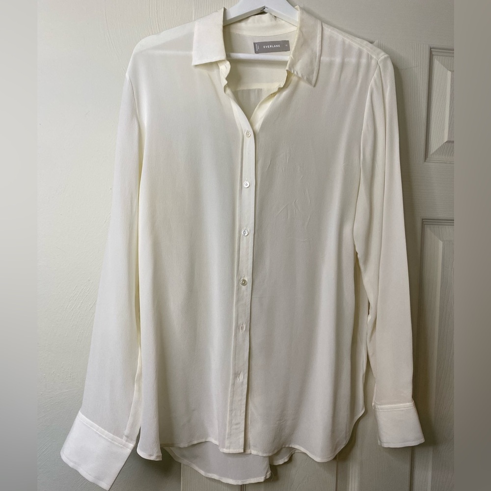 Everlane Cream Collared Blouse